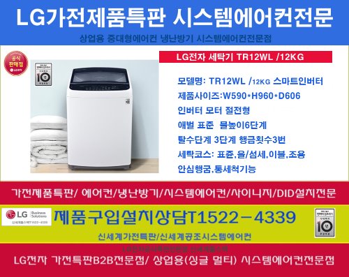 LG전자공식특판 신세계툴스텍 / 엘지가전제품특판B2B전문점  엘지전자 세탁기  TR12WK 12KG